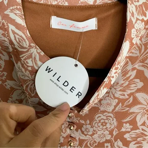 Ces Femme bohemian floral long‎ sleeves autumn chiffon tunic - Picture 11 of 11